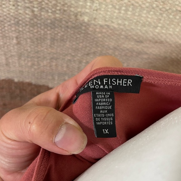 Ladies Eileen Fisher Coral Viscose Stretch Tunic Blouse Top Size 1X - Picture 4 of 7